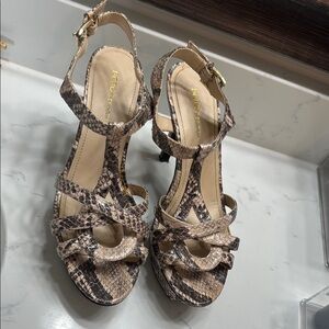 BCBGeneration Women's Snakeskin Sandals - Brown